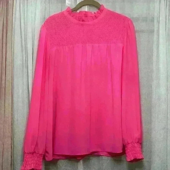 Lilly Pulitzer large fully lined pink blouse Item# S - Picture 2 of 8